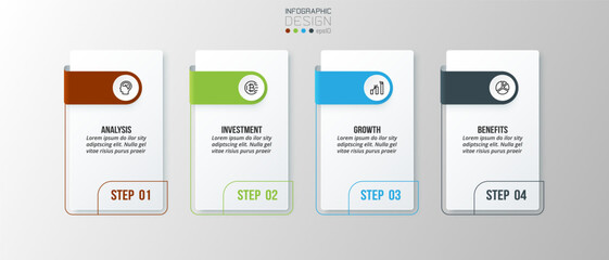 Infographic template business concept with step.
