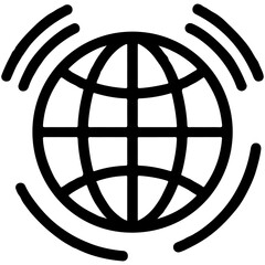 Vector graphic shows a globe icon.