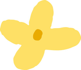 귀엽고 심플한 개나리 일러스트