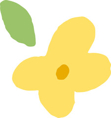 귀엽고 심플한 개나리 일러스트