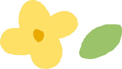 귀엽고 심플한 개나리 일러스트