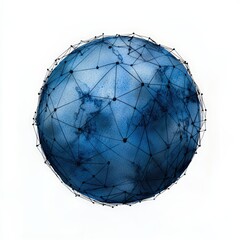 Abstract blue globe design with network connections, perfect for highlighting technology and global themes.