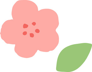 심플하고 투박한 스타일의 벚꽃 일러스트