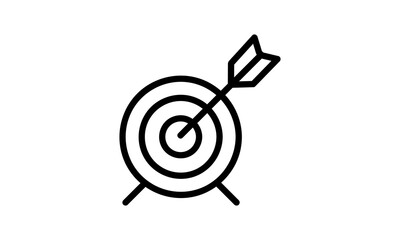 Target black icon .  Mission icon. Business goal. Vector