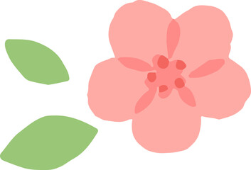 심플하고 투박한 스타일의 벚꽃 일러스트