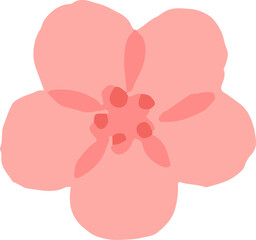 심플하고 투박한 스타일의 벚꽃 일러스트