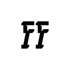 FF monogram logo design letter text name symbol monochrome logotype alphabet character simple logo