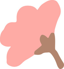 심플하고 투박한 스타일의 벚꽃 일러스트