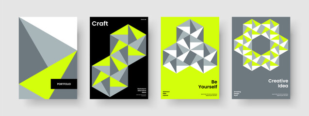 Fototapeta premium Isolated Book Cover Layout. Creative Brochure Design. Geometric Poster Template. Business Presentation. Background. Report. Flyer. Banner. Catalog. Journal. Brand Identity. Advertising. Handbill