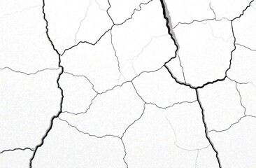 Abstract background depicting white dry concrete with cracks.