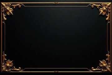 Deep black background, gold accents, ornate borders , playing card, illustration