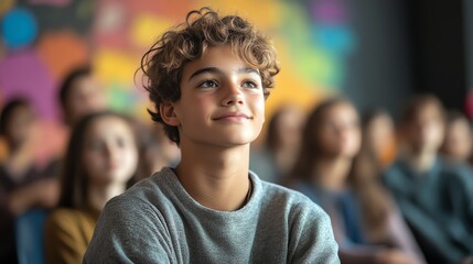 A young person educating others about mental health in a classroom