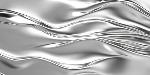 Obraz premium Smooth silver liquid texture with flowing metallic waves