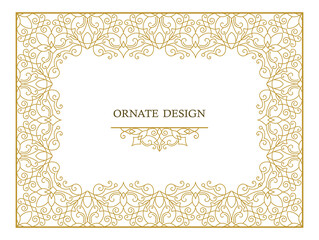 Ornate vector decorative frame. Elegant element for design template