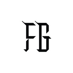 Fototapeta premium FG monogram logo design letter text name symbol monochrome logotype alphabet character simple logo