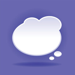 Vector 3D speech bubble on blue background