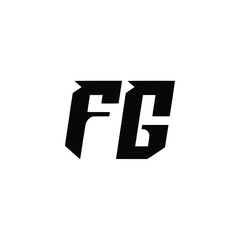 FG monogram logo design letter text name symbol monochrome logotype alphabet character simple logo