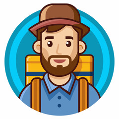 Traveler Man Icon – Minimalist Vector Illustration for Adventure and Tourism,  Traveler Icon – Black and White Vector Design, Backpacker Silhouette – Adventure Travel Symbol, Minimalist Journey 





