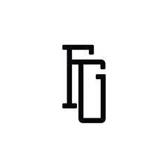FG monogram logo design letter text name symbol monochrome logotype alphabet character simple logo