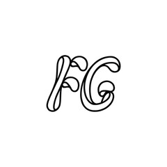 FG monogram logo design letter text name symbol monochrome logotype alphabet character simple logo