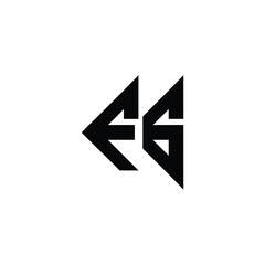 FG monogram logo design letter text name symbol monochrome logotype alphabet character simple logo