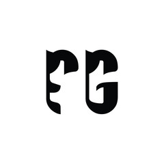 Fototapeta premium FG monogram logo design letter text name symbol monochrome logotype alphabet character simple logo