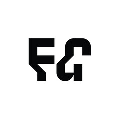 FG monogram logo design letter text name symbol monochrome logotype alphabet character simple logo