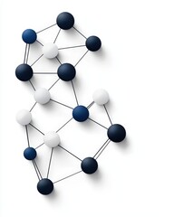 Obraz premium Abstract illustration of a molecular structure with colorful spheres and connecting lines, representing unity and connection.