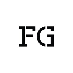Obraz premium FG monogram logo design letter text name symbol monochrome logotype alphabet character simple logo