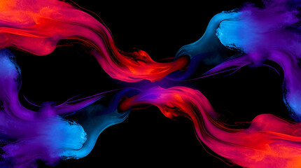 colorful smoke on black