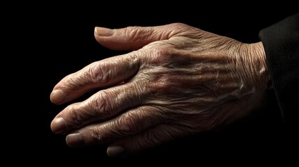 Fototapeta premium an image of one hand resting on another in a comforting gesture.