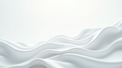 Obraz premium Abstract white cloth background featuring gentle waves.