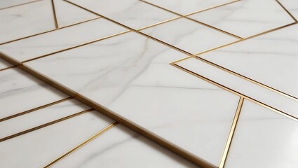Smooth white marble pattern, enhanced with thin gold lines.
