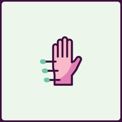 Obraz premium Acupuncture therapy depicted with a minimalist hand icon and needles