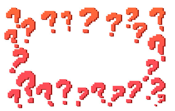 Pixel Art Red Question Mark Frame