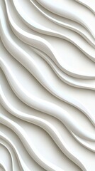 Obraz premium Contemporary white wall featuring wavy lines in a modern abstract design as a illustration for stylish interiors