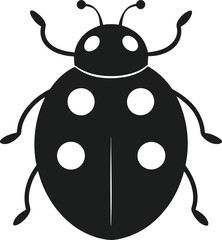 Ladybug Silhouette Vector – Minimalist Insect Illustration for Spring and Nature Designs