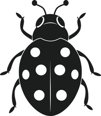 Ladybug Silhouette Vector – Elegant Nature-Inspired Insect Illustration
