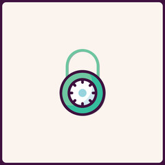 Stylized Combination Lock Illustration: Secure Protection and Privacy Concepts