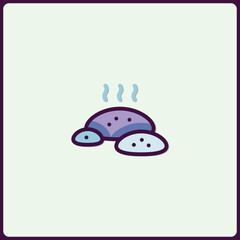 Stylized rock hot stone massage icon for digital wellness concept