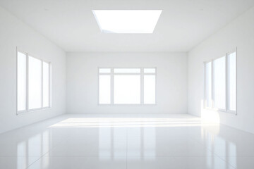 empty room with white walls and floor