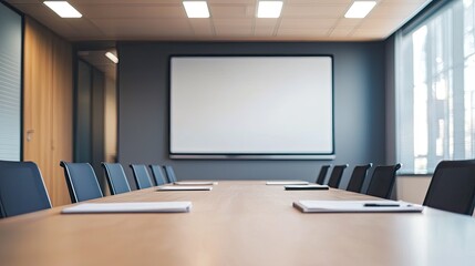 scene showcasing a digital whiteboard in a meeting room.