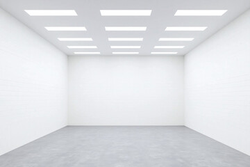 large empty room with white walls and floor