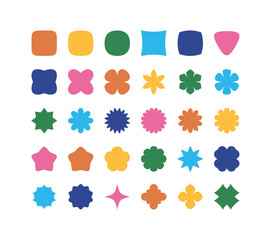 レトロなモチーフのベクターフレームセット