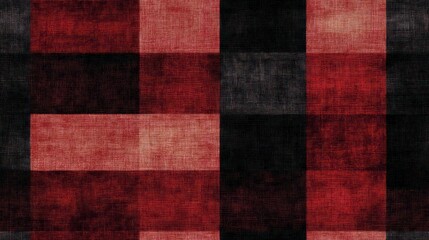 Fototapeta premium Dark red and black gingham textured pattern.