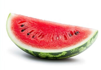 Fresh Watermelon Slice Isolated on White for Summer Refreshment