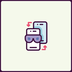 Abstract representation of data transfer between devices, minimal design