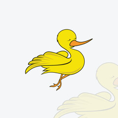 Fototapeta premium Cute Cartoon Duck Logo, Minimalist Duck Vector Logo, Creative Duck Mascot Logo