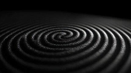 Abstract Black Textured Surface with Concentric Waves, Abstract black textured surface with concentric wave patterns