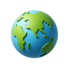 Naklejka premium Cartoon Earth Globe Showing Africa and Asia with Transparent Background